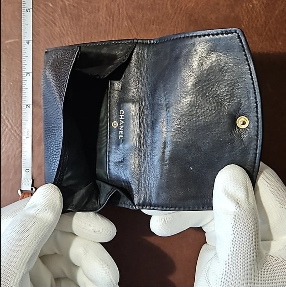 Chanel CC Logo Caviar Lambskin Bifold Wallet